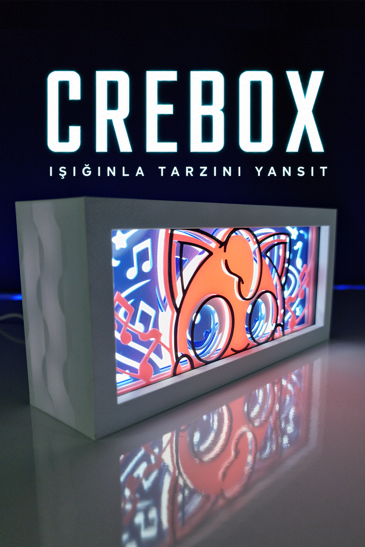 Crebox- Puff - Işıklı Dekoratif Çerçeve