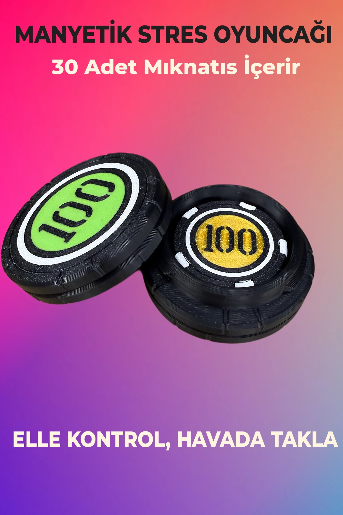 OG Flipster-Poker Fişi-Mıknatıslı-StresOyuncağı-(KUTULU)