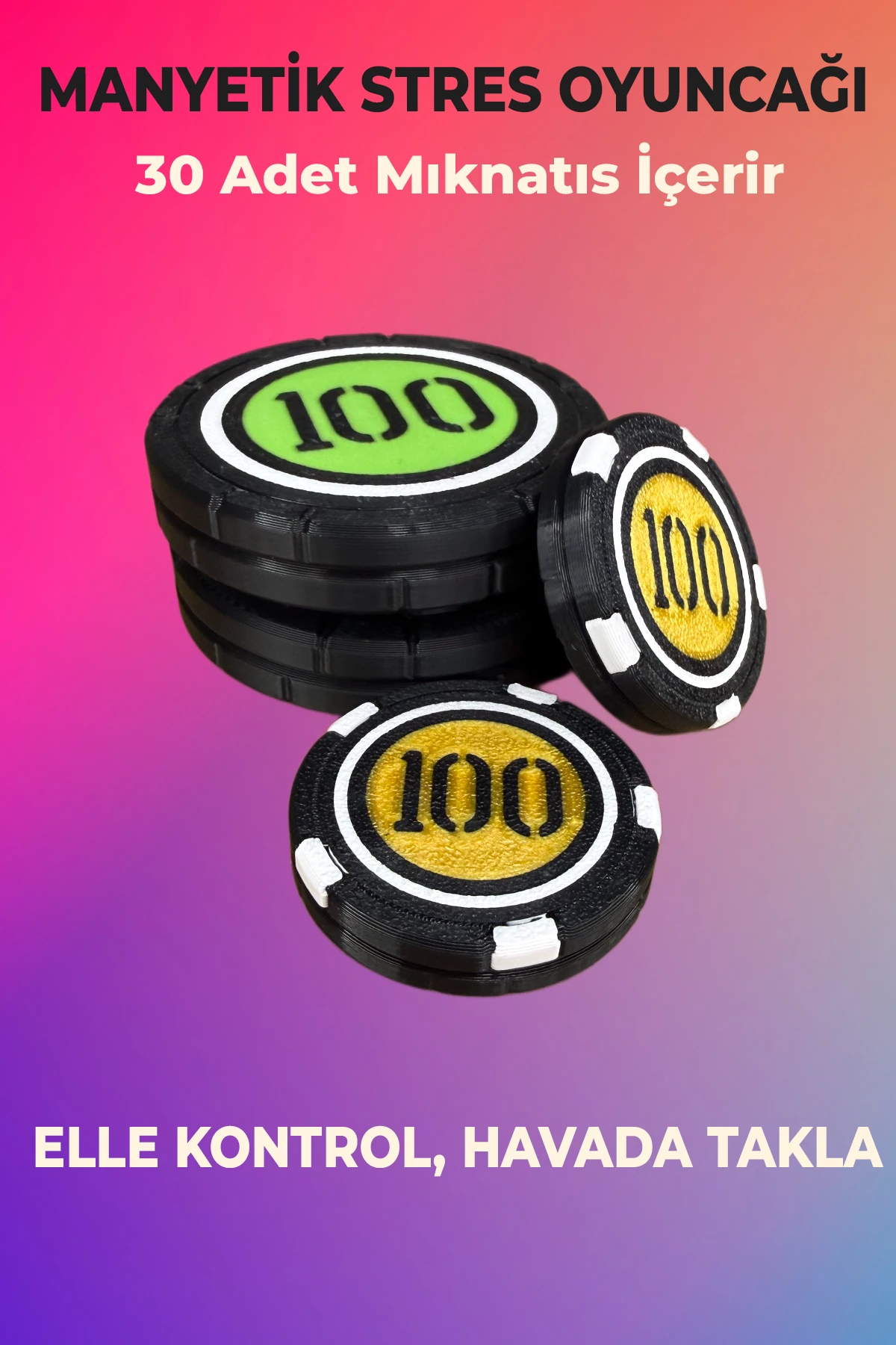 OG Flipster-Poker Fişi-Mıknatıslı-StresOyuncağı-(KUTULU)