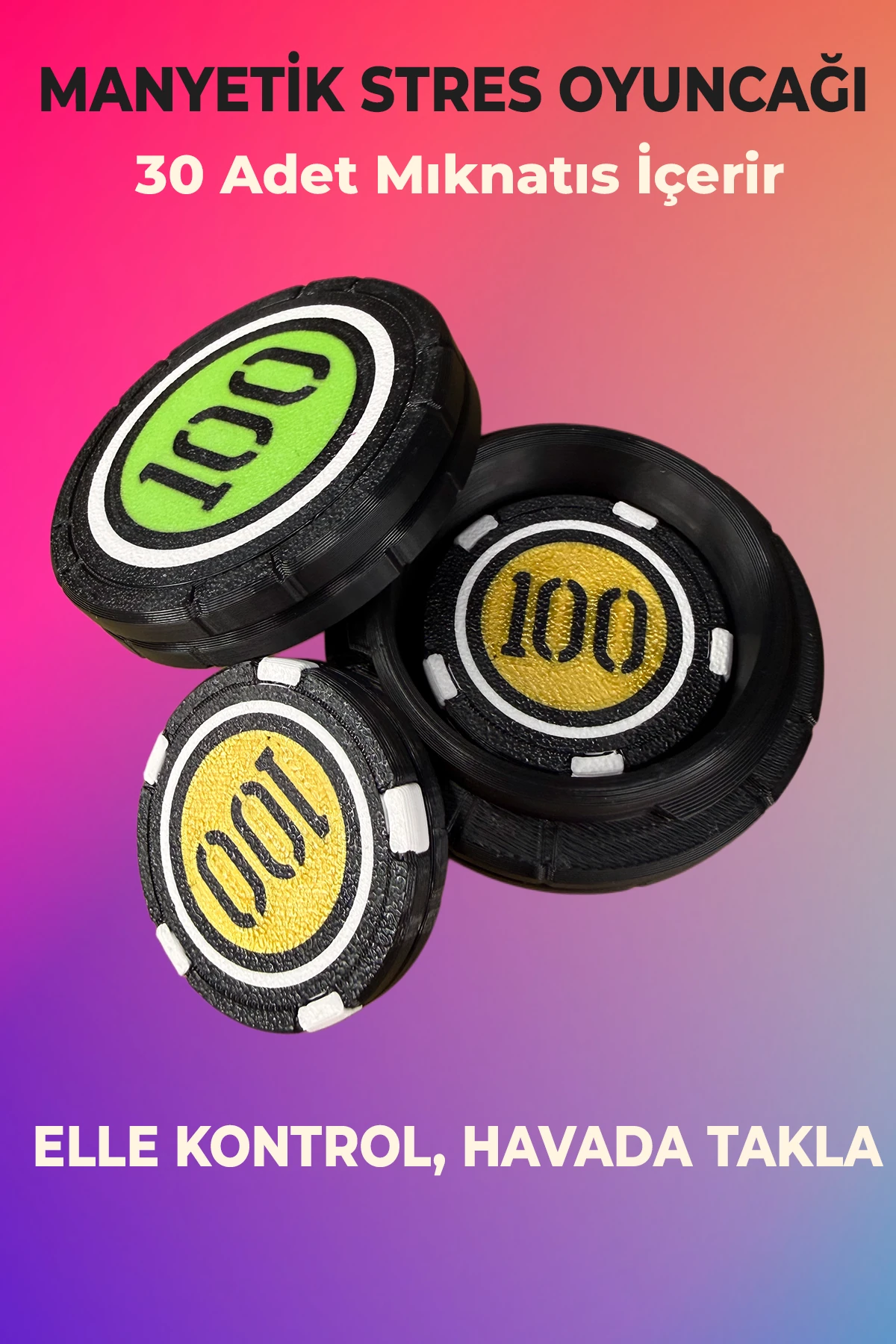 OG Flipster-Poker Fişi-Mıknatıslı-StresOyuncağı-(KUTULU)