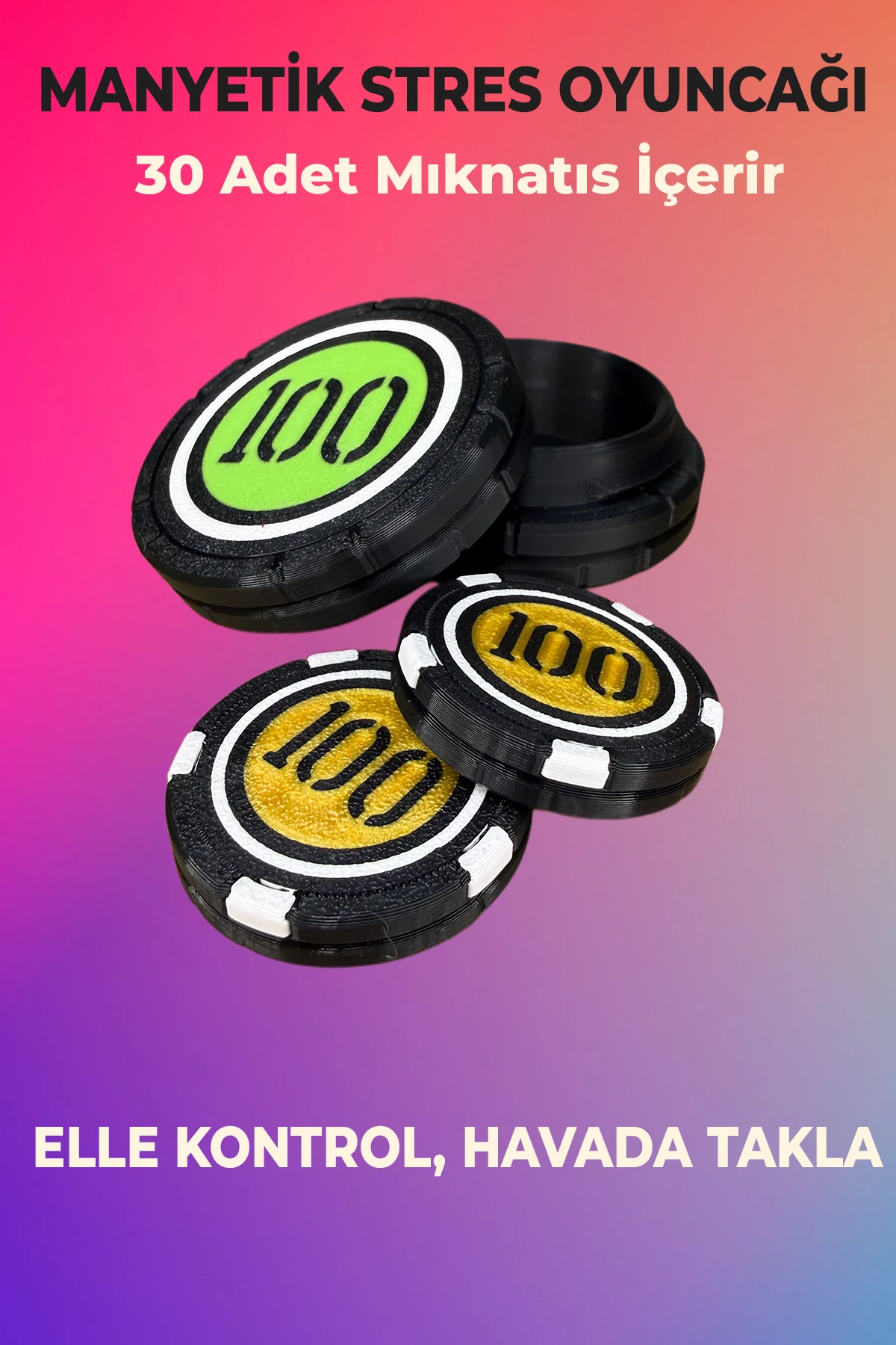 OG Flipster-Poker Fişi-Mıknatıslı-StresOyuncağı-(KUTULU)