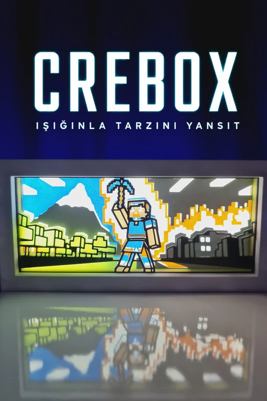 Crebox- Mine.Steve - Işıklı Dekoratif Çerçeve