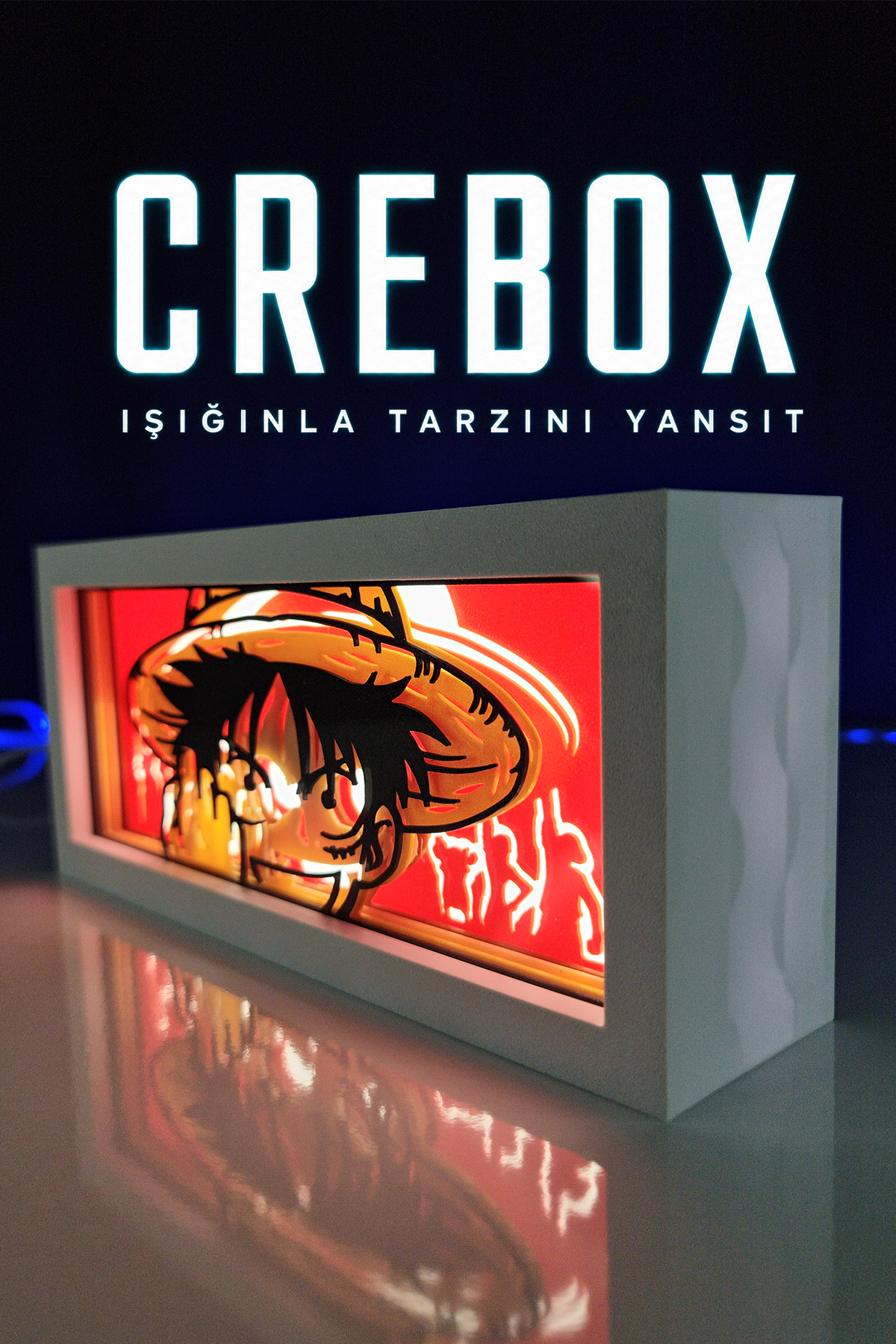 Crebox- Luffy - Işıklı Dekoratif Çerçeve