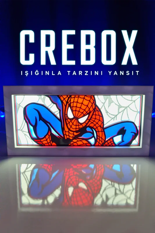 Crebox- Spidey - Işıklı Dekoratif Çerçeve