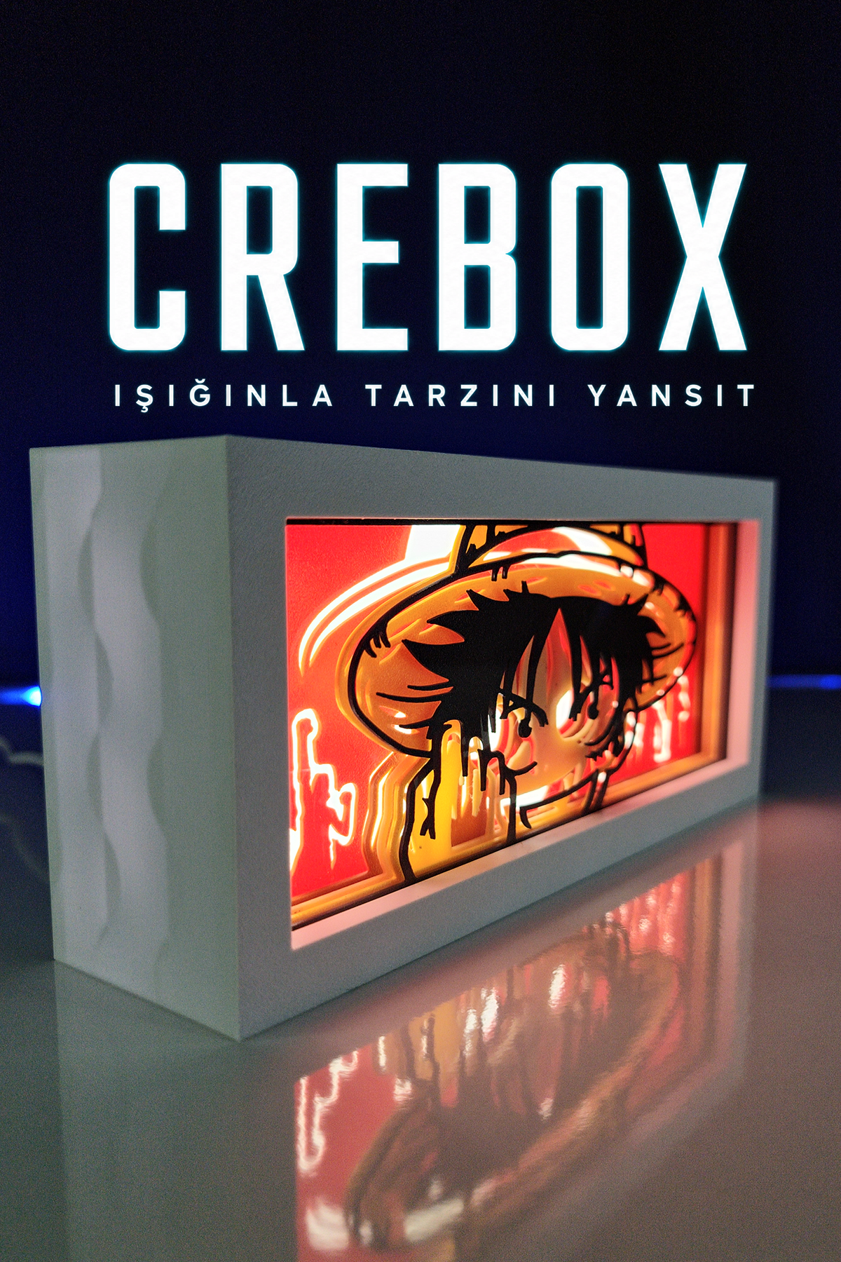 Crebox- Luffy - Işıklı Dekoratif Çerçeve